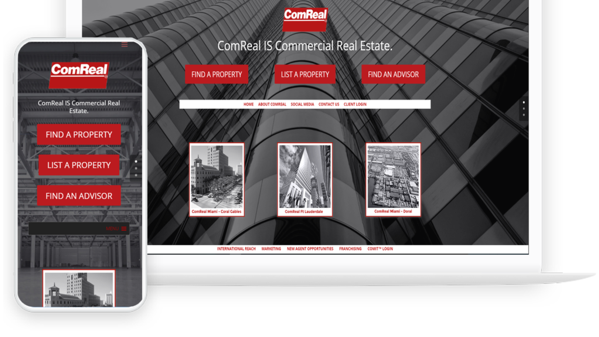 ComReal Commercial website screenshot