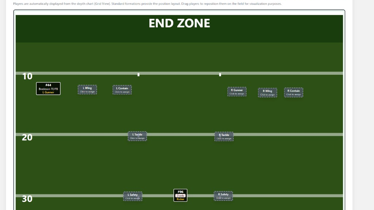 Football Depth Chart Analyzer preview