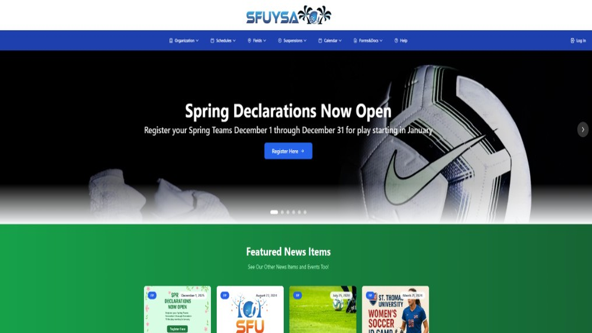 SFUYSA League Platform preview